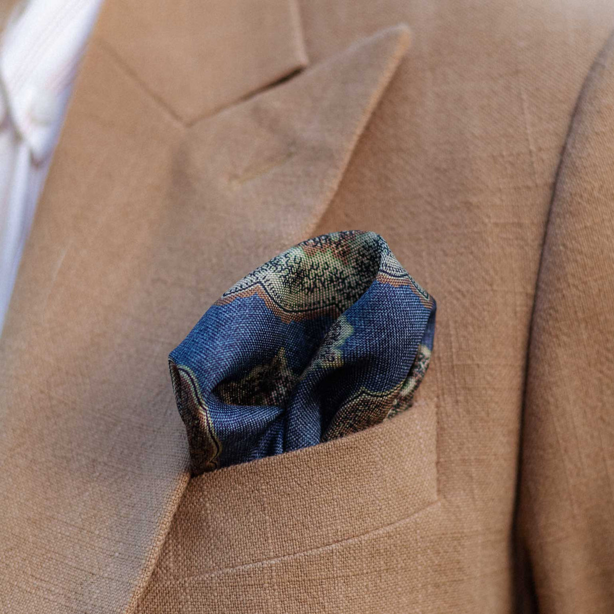 Double Sided Blue Silk Pocket Square