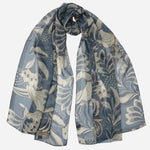 Designer Italian Silk Scarf - Blue