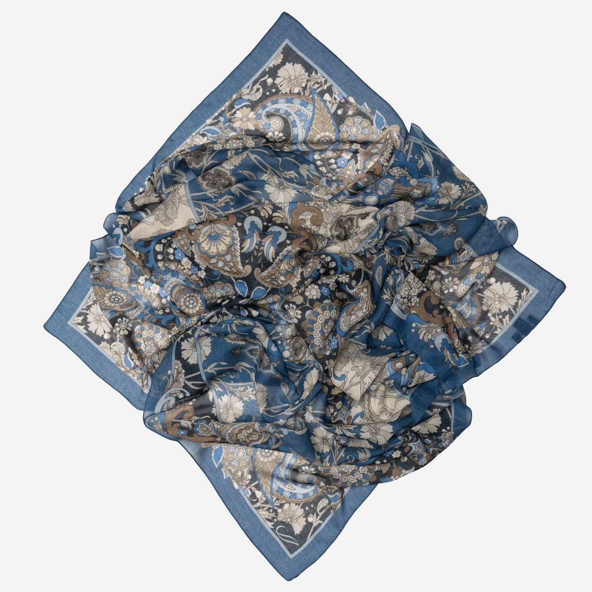 Blue Marine Modal Cashmere Square Scarf