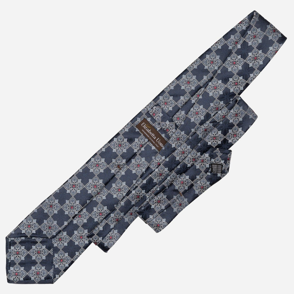 Italian Blue Designer Handmade Silk Tie
