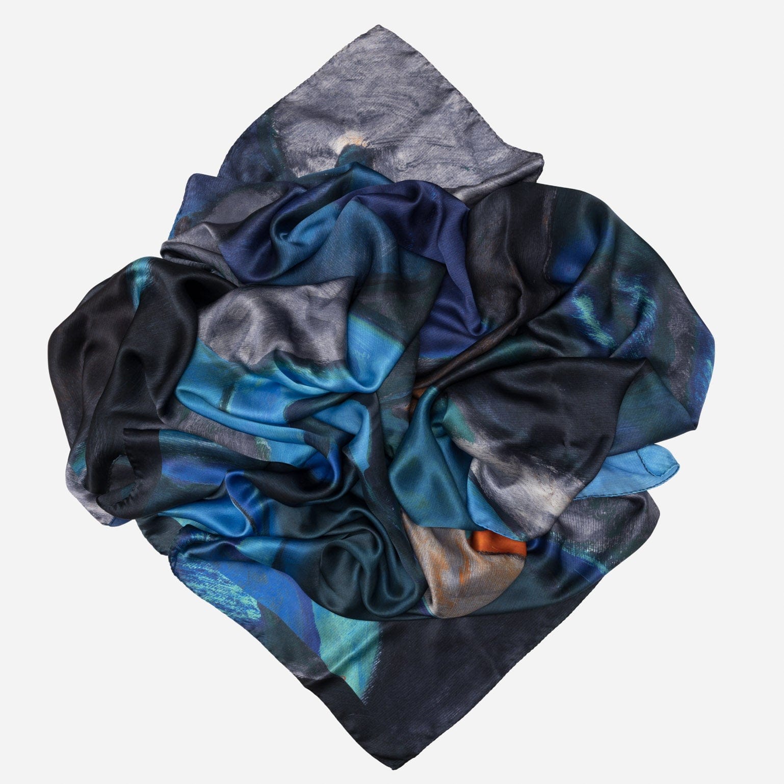 Women's Extra Large Blue Silk Square Scarf