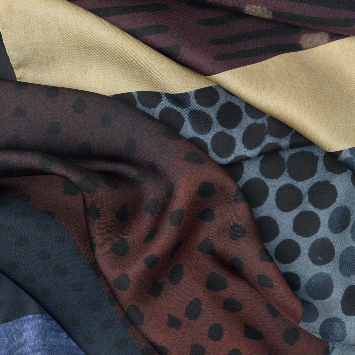Designer Blue Silk Scarf from Italy