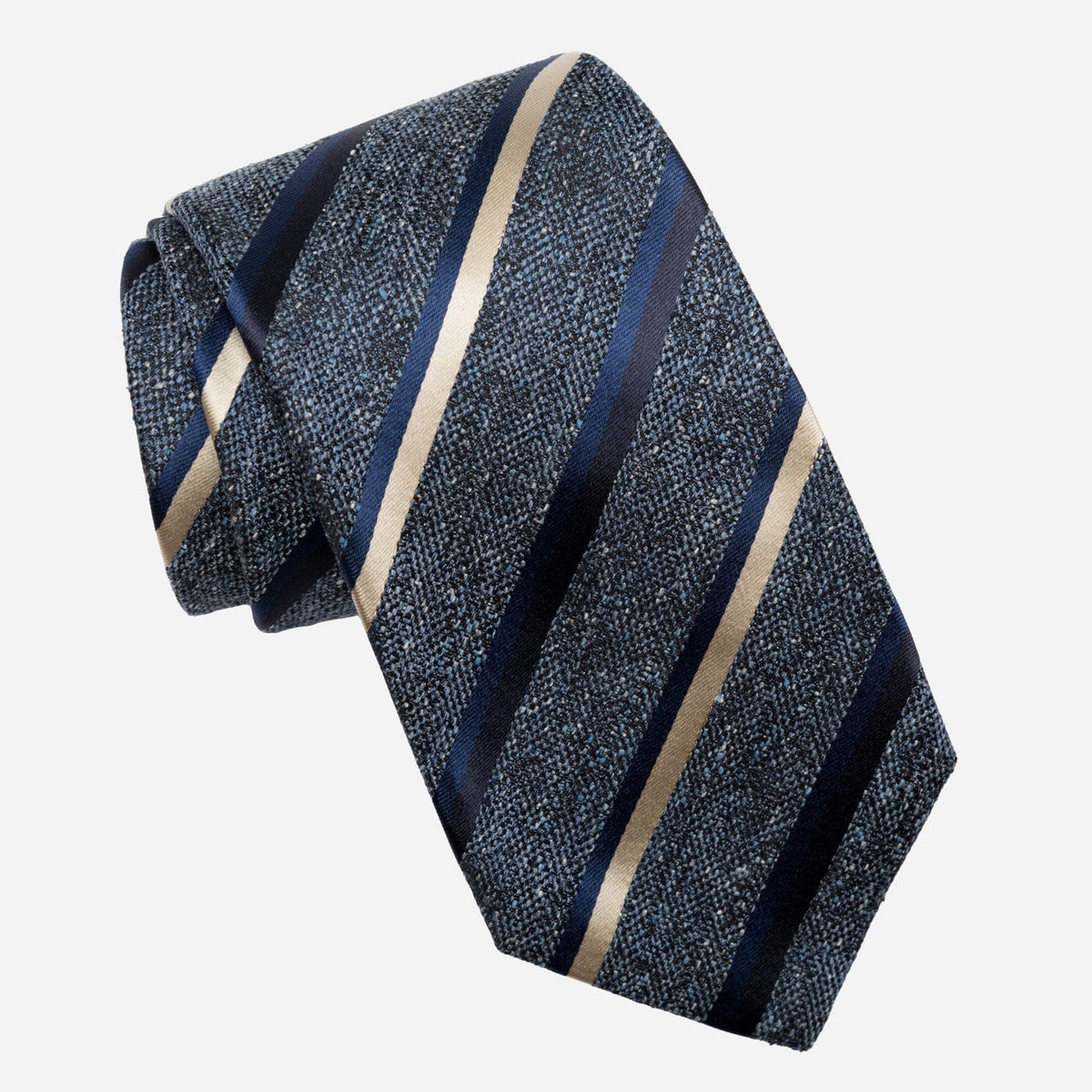 Italian Blue Stripe Silk Handmade Tie