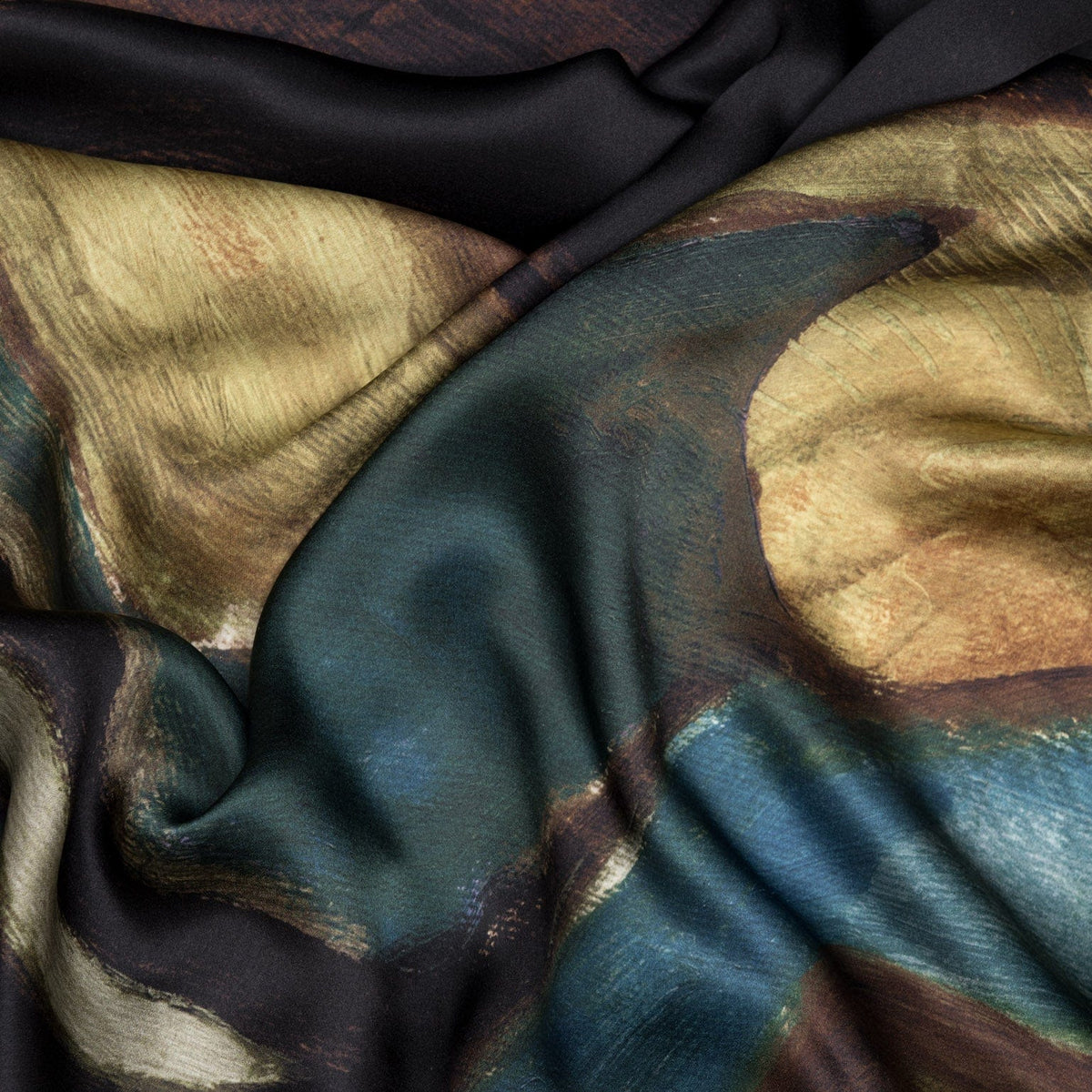 Extra Large Brown Silk Square Scarf