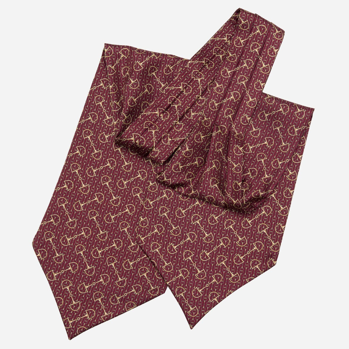 Burgundy Italian Silk Ascot Tie Day Cravat