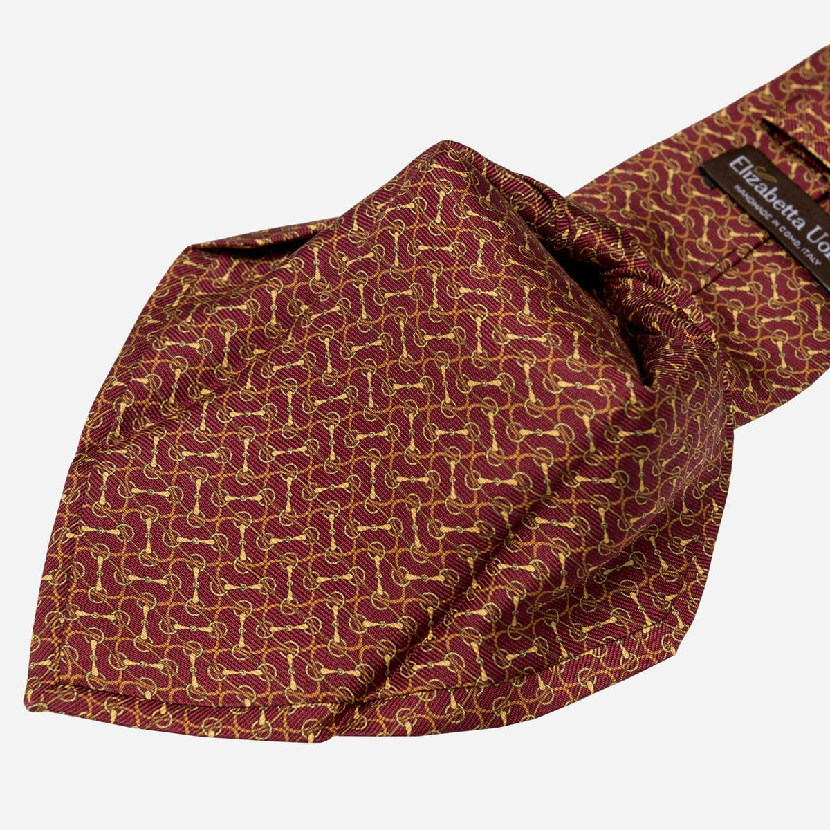 Burgundy Patterned Handmade Silk Tie