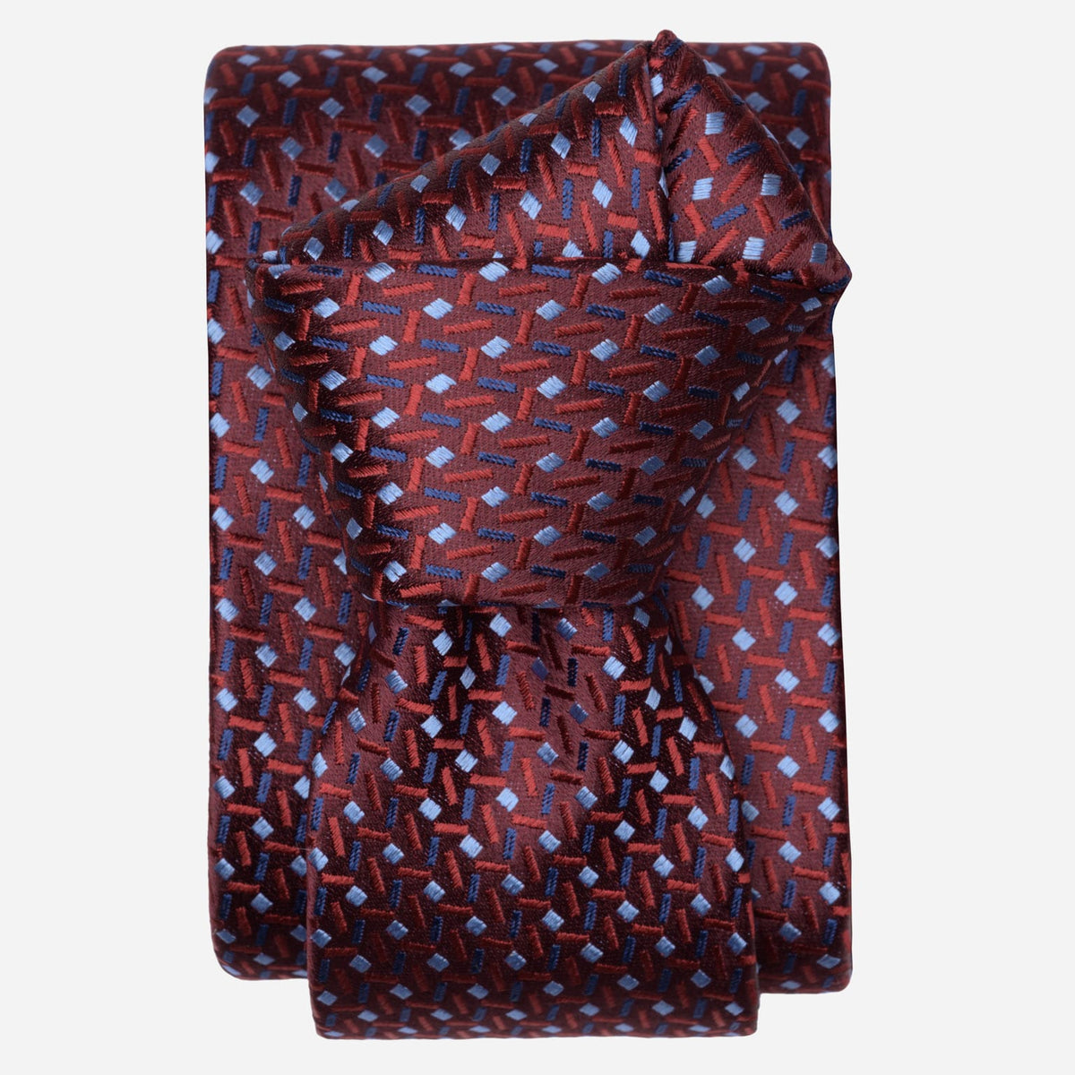 Burgundy Woven Pure Silk Italian Tie