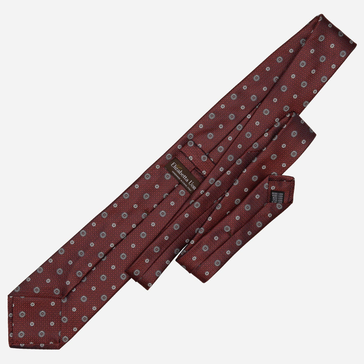 Men&#39;s Designer Italian Silk Tie Burgundy