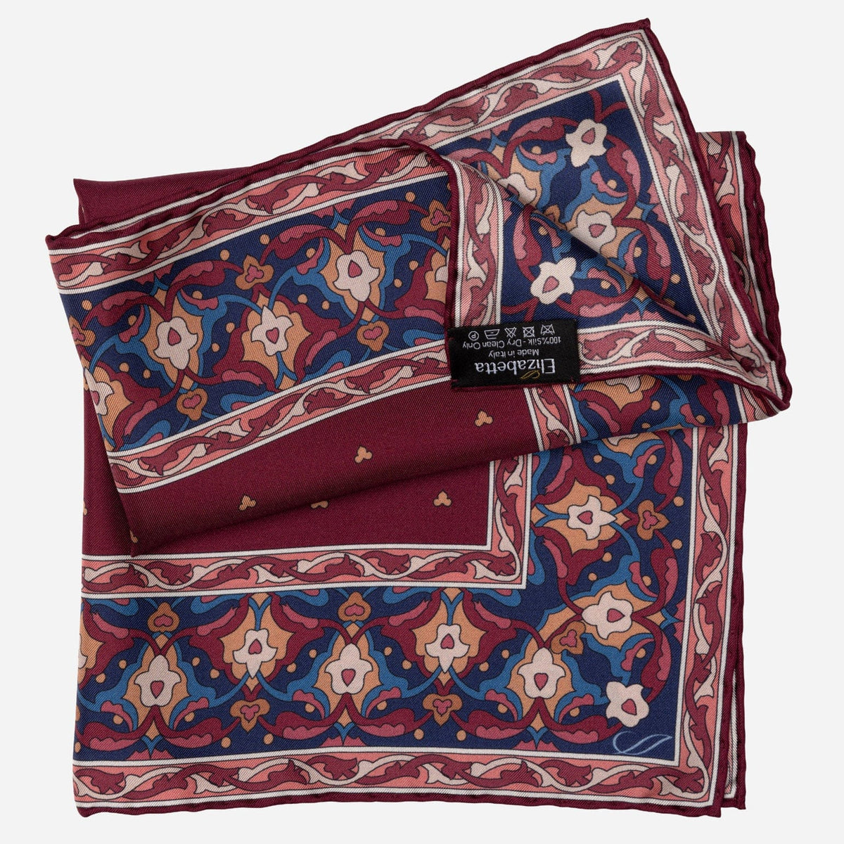 Italian Burgundy Silk Pocket Square