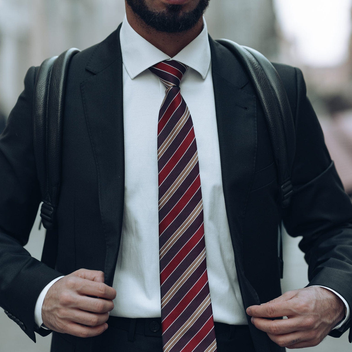 luxury burgundy handmade Italian silk necktie for men