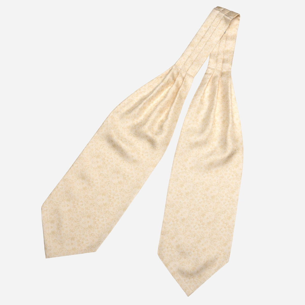 Champagne Floral Italian Silk Ascot Tie