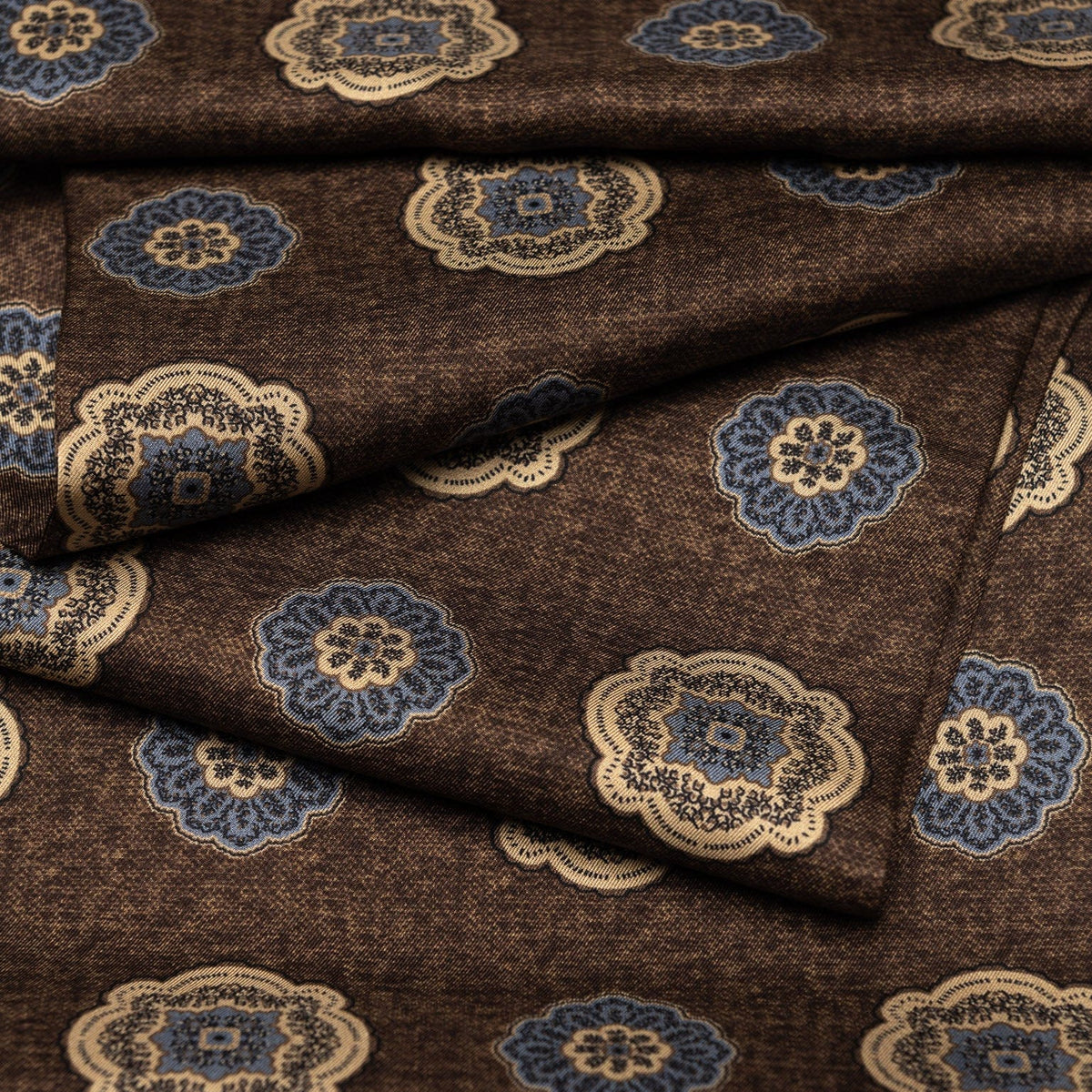 Italian Designer Men's Brown Silk Scarf