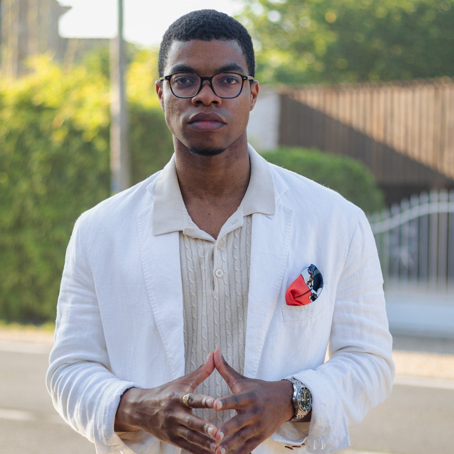 Italian Designer Large Silk Pocket Square