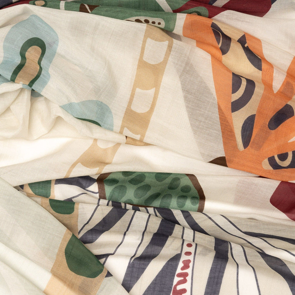 Italian Designer Silk Cotton Large Scarf