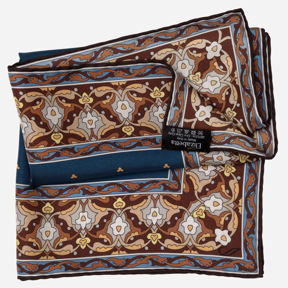 Italian Dark Blue Silk Pocket Square