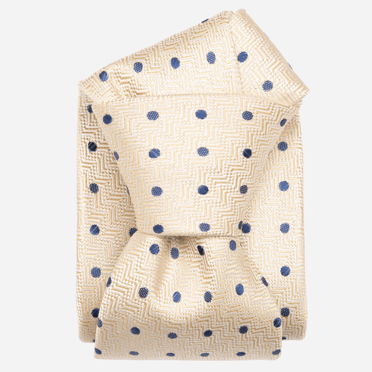 Yellow Polka Dot Italian Handmade Silk Tie