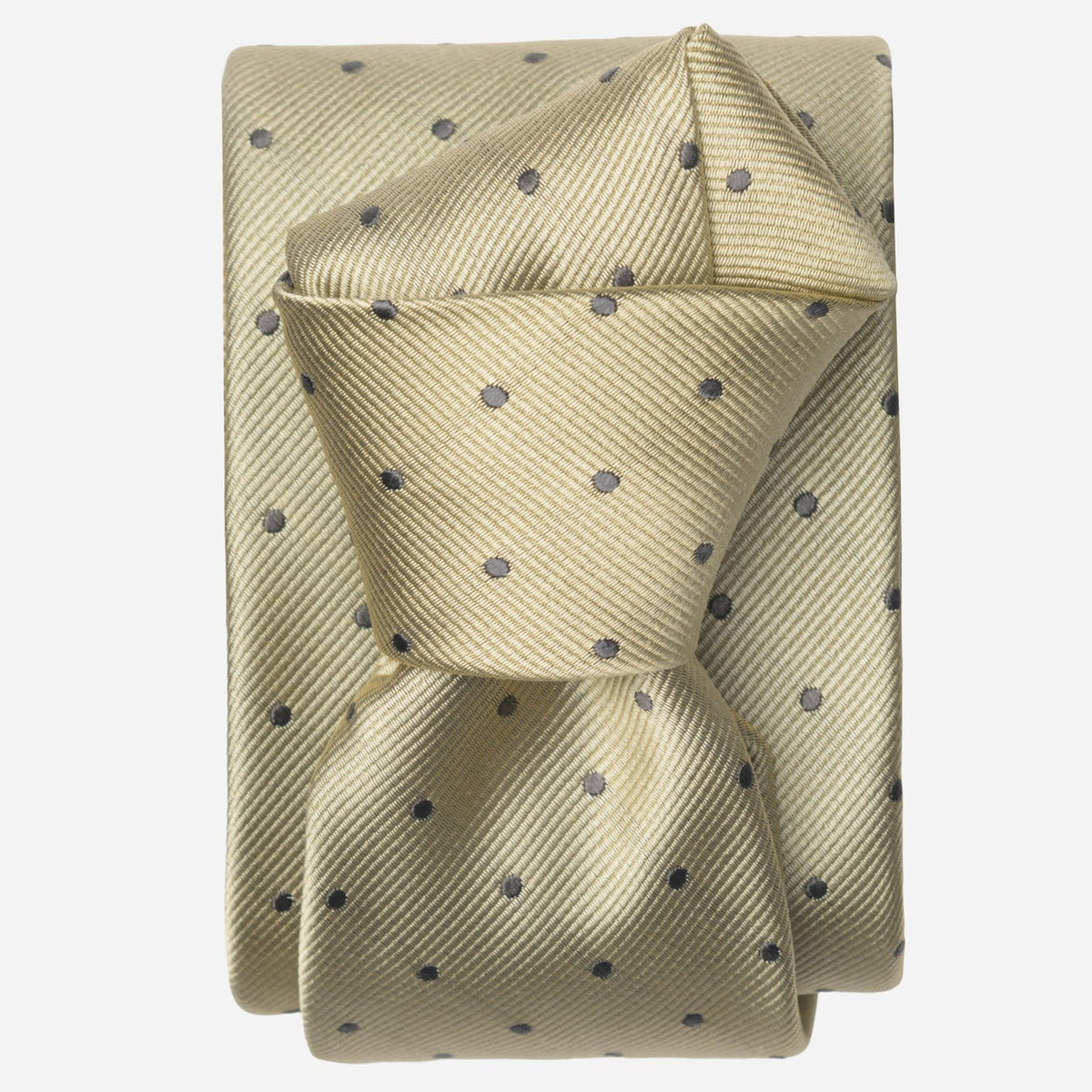 Ecru Lime Italian Silk Tie - Polka Dots
