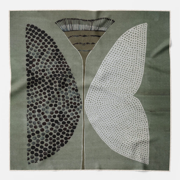 Italian Square Silk Scarf - Sage Green