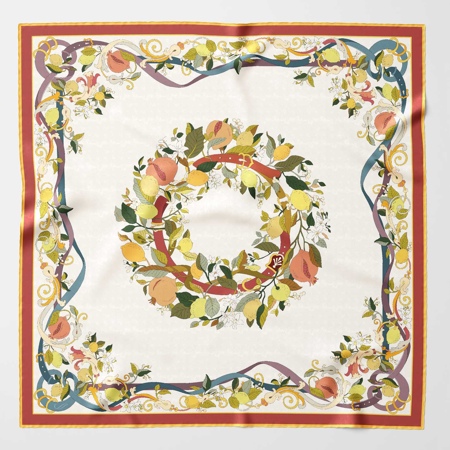 Les Copains by Larioseta Diamond Jacquard Patterned SILK Scarf online Hand Rolled Hem 35