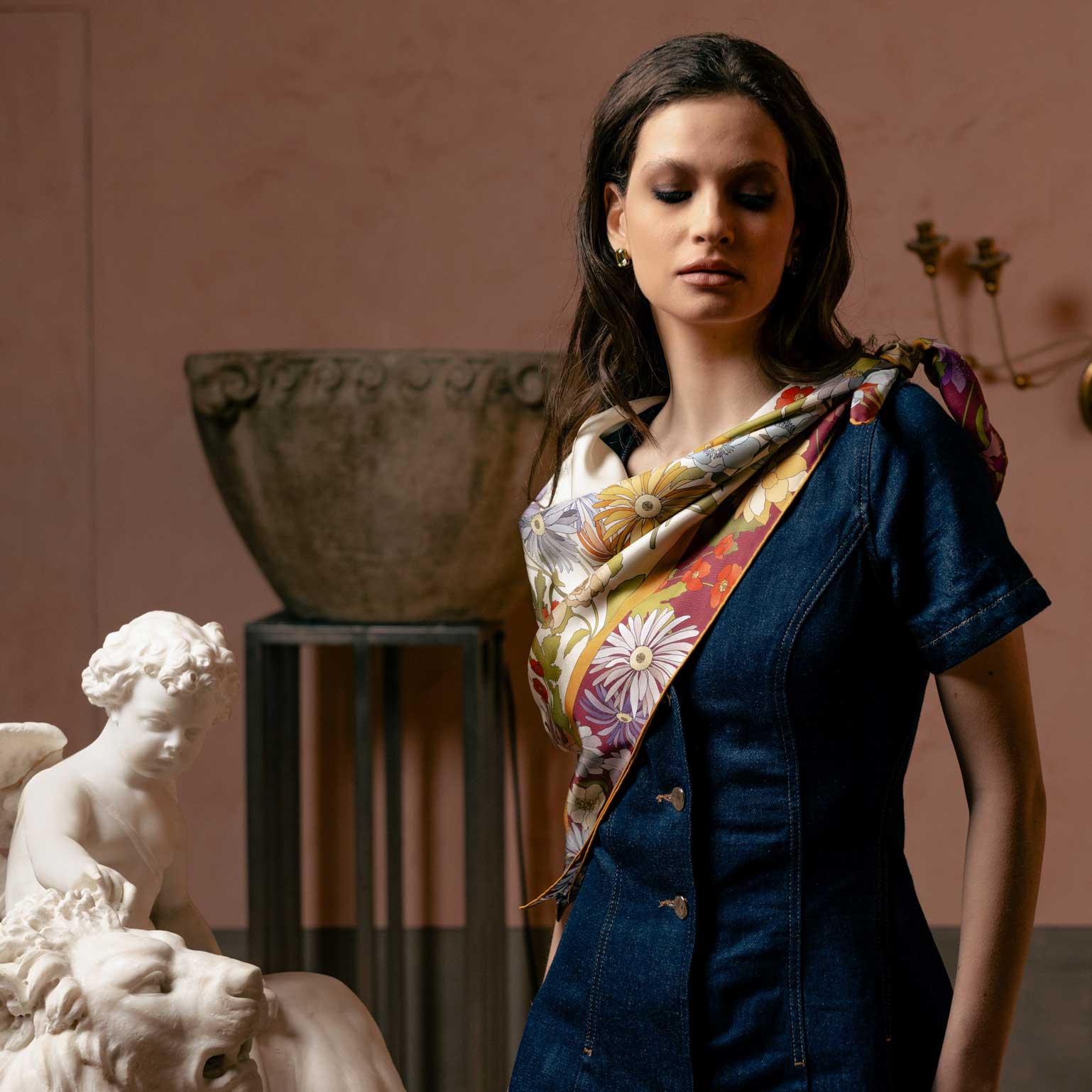 classic silk scarf for women