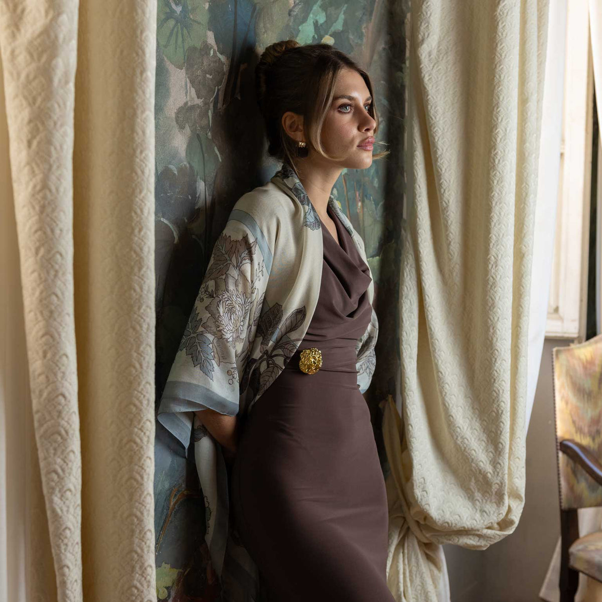 Powder Blue Modal Cashemere Square Scarf