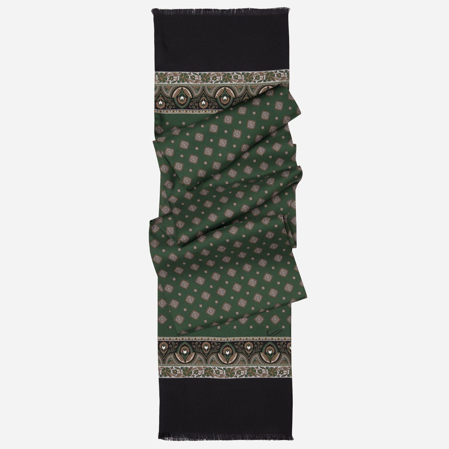 Italian Designer Men's Greeen Silk Scarf