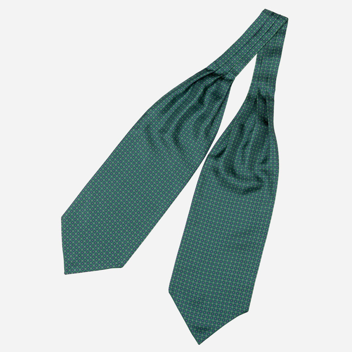 Green Italian Silk Ascot Tie Day Cravat