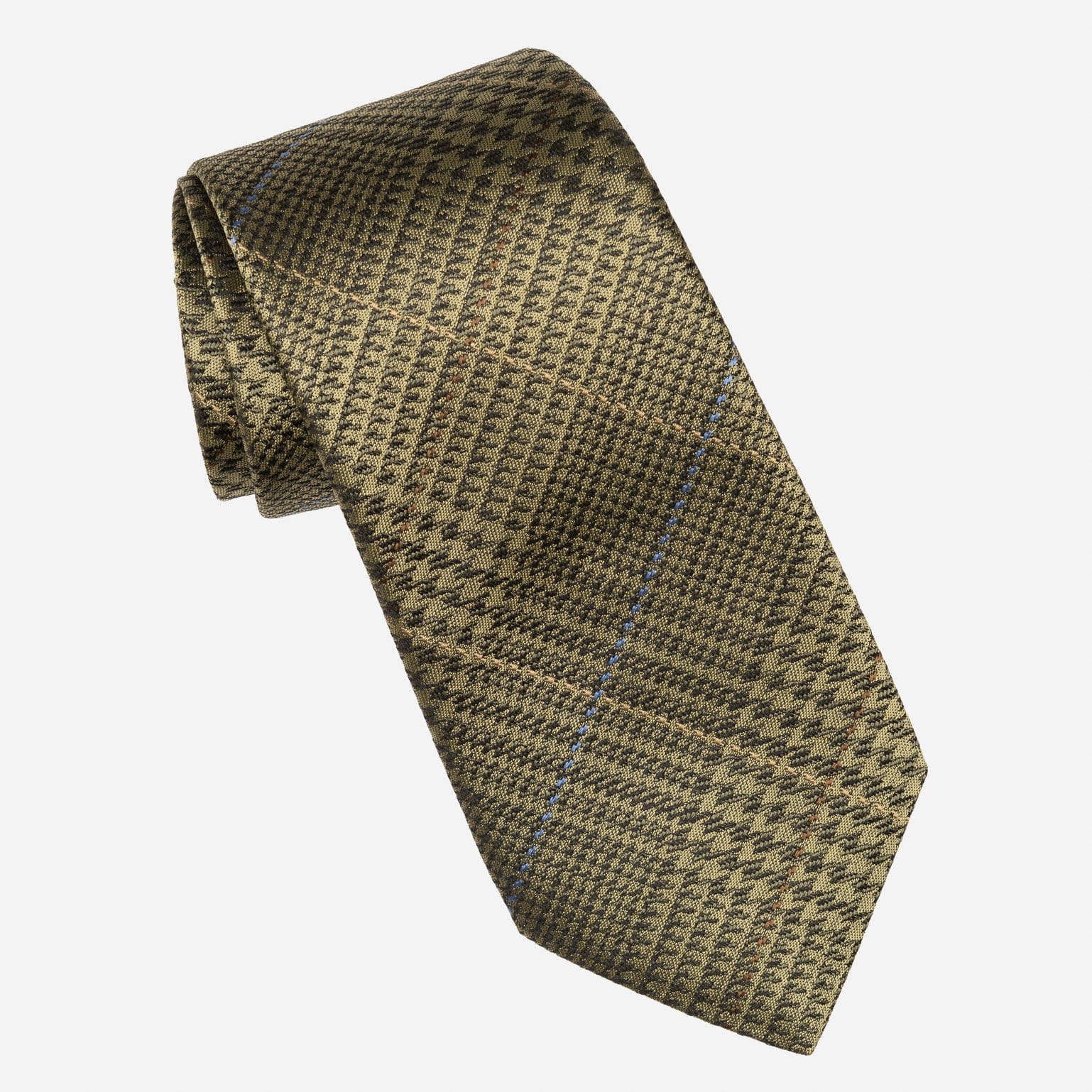Italian Green Plaid Handmade Silk Tie
