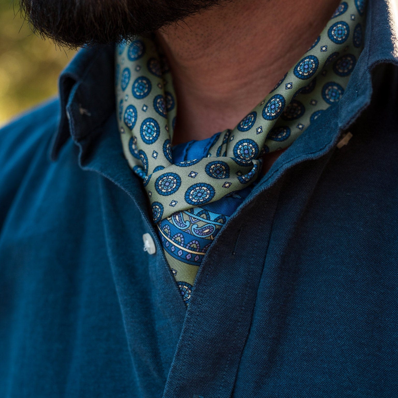 Light Green Silk Neckerchief - Made in Italy