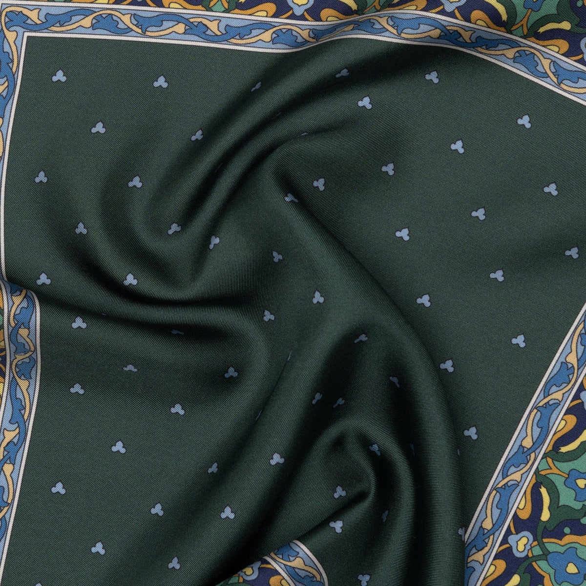 Italian Desginer Green Silk Pocket Square