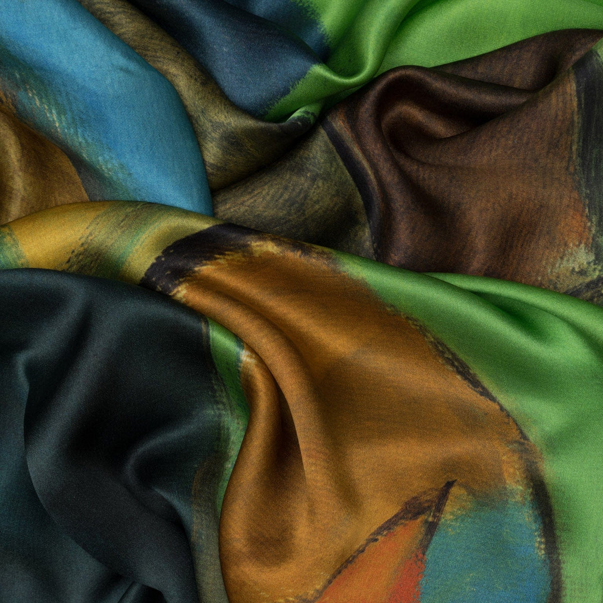 Women&#39;s Extra Large Green Silk Square Scarf