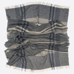 Grey Plaid 100% Italian Cashmere Scarf
