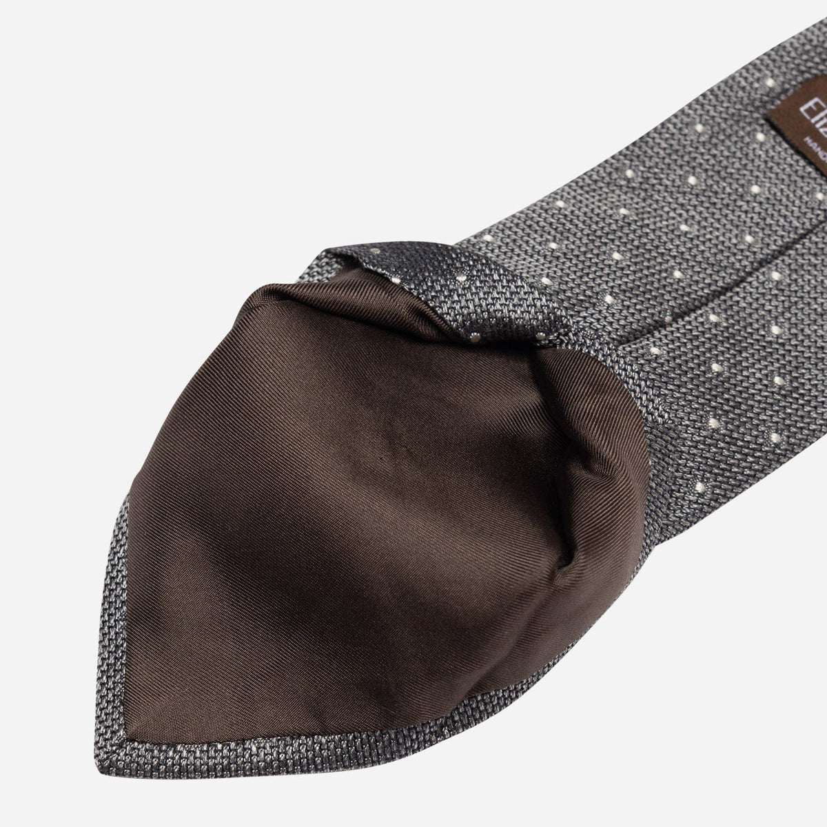 Grey Grenadine Polka Dot Tie - 100% Made in Italy