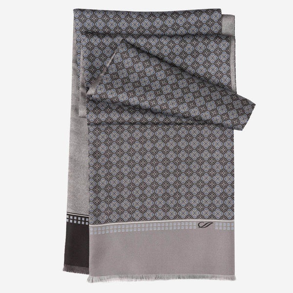Luxury grey silk dress scarf made in Italy