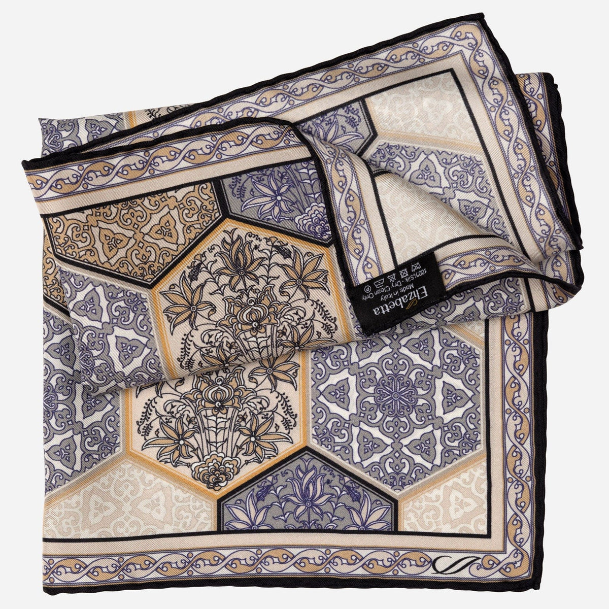 Luxury Italian Grey Silk Pocket Square