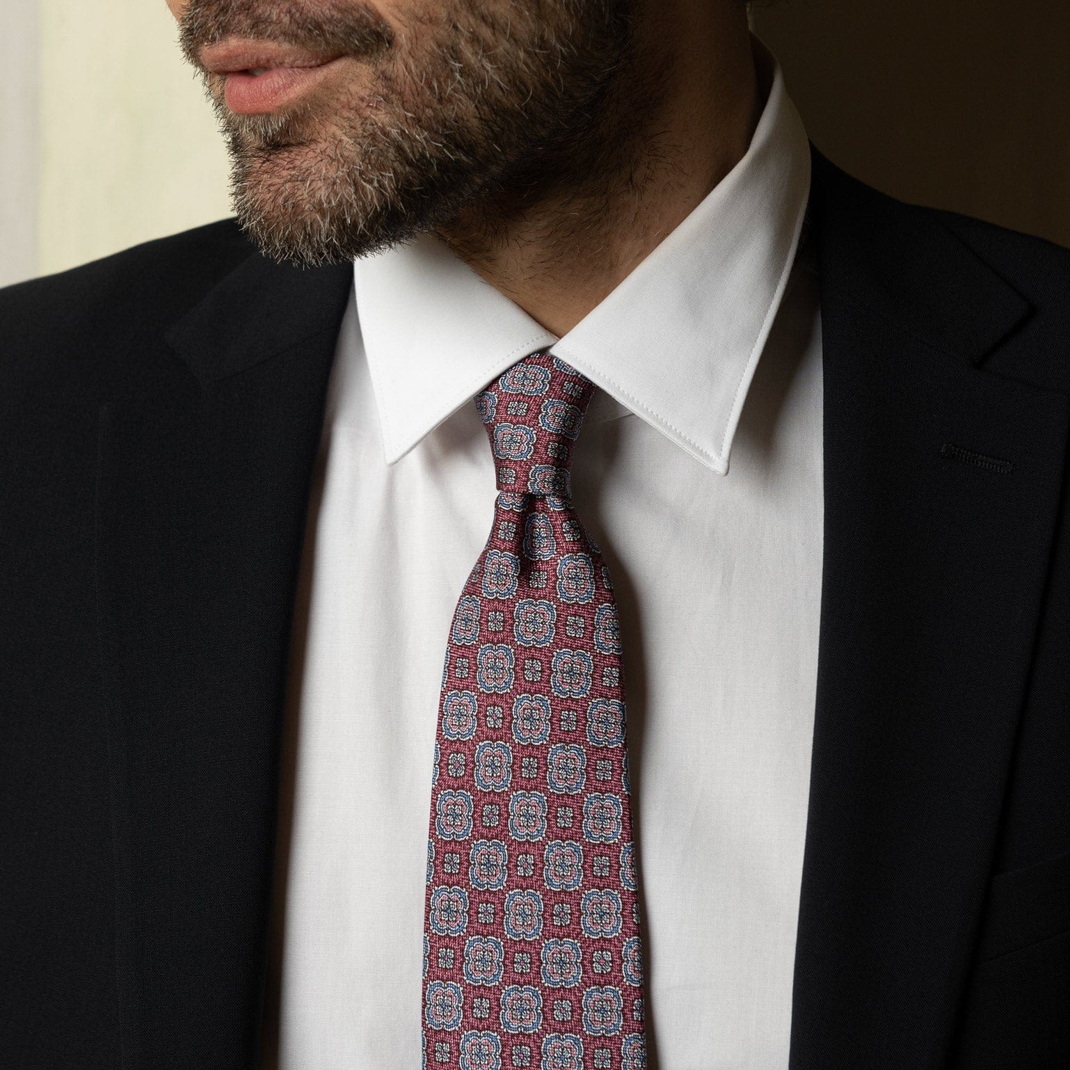 Handmade Red and Blue Italian Silk Tie