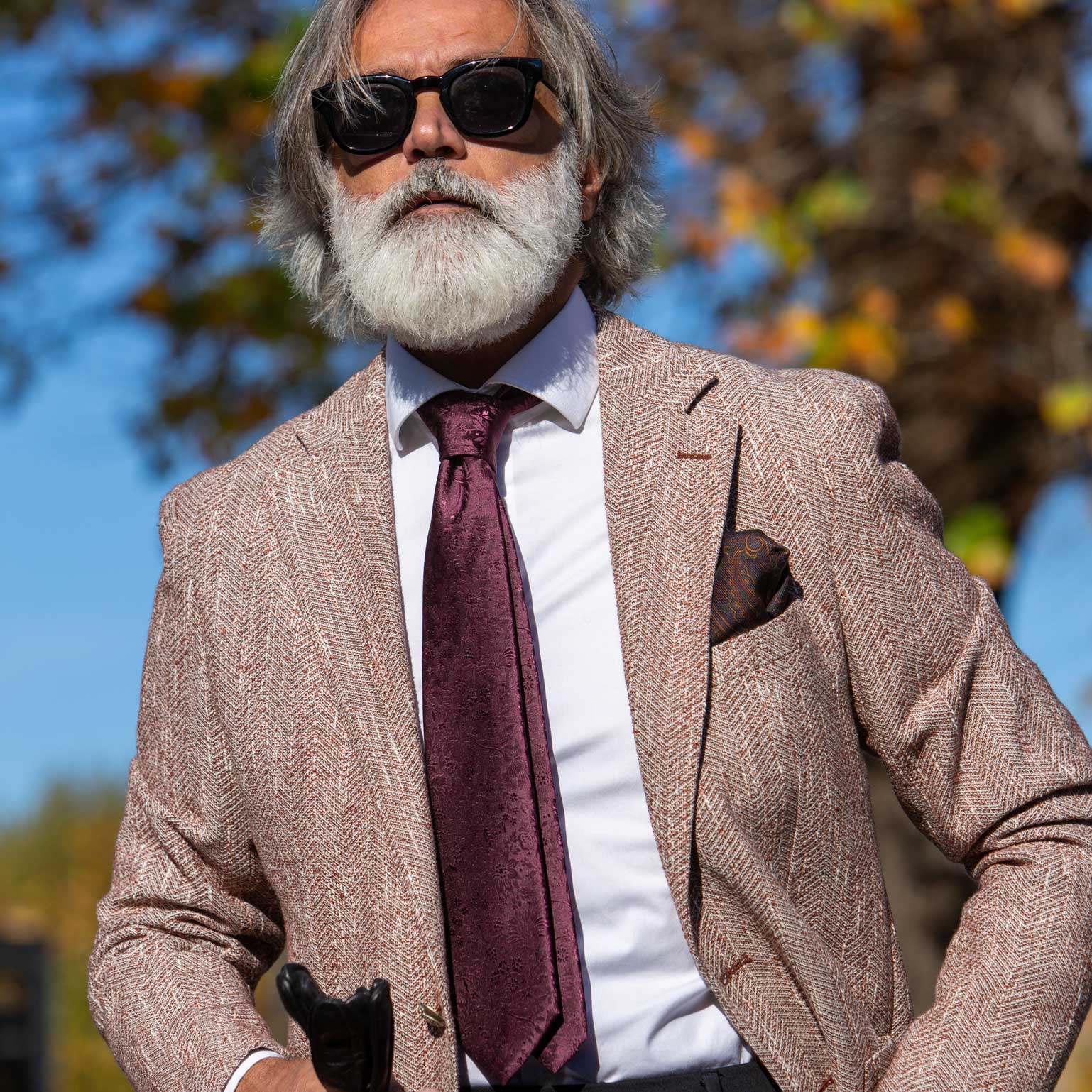Solid Burgundy Floral Designer Silk Tie