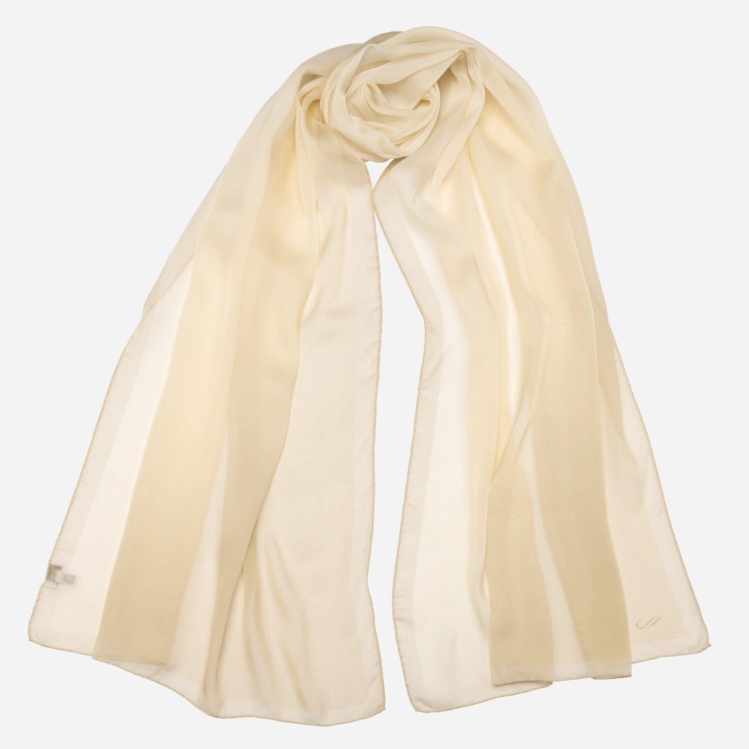 Luxury champagne beige sheer silk evening wrap shawl
