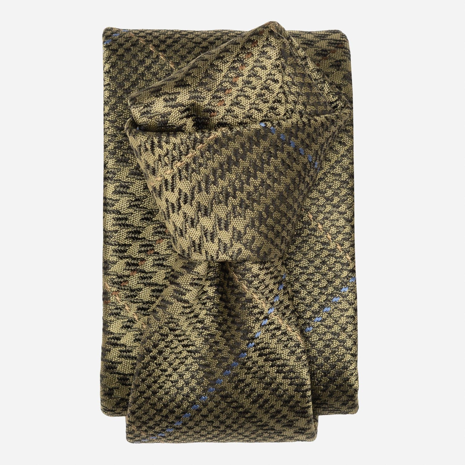 Italian Green Plaid Handmade Silk Tie