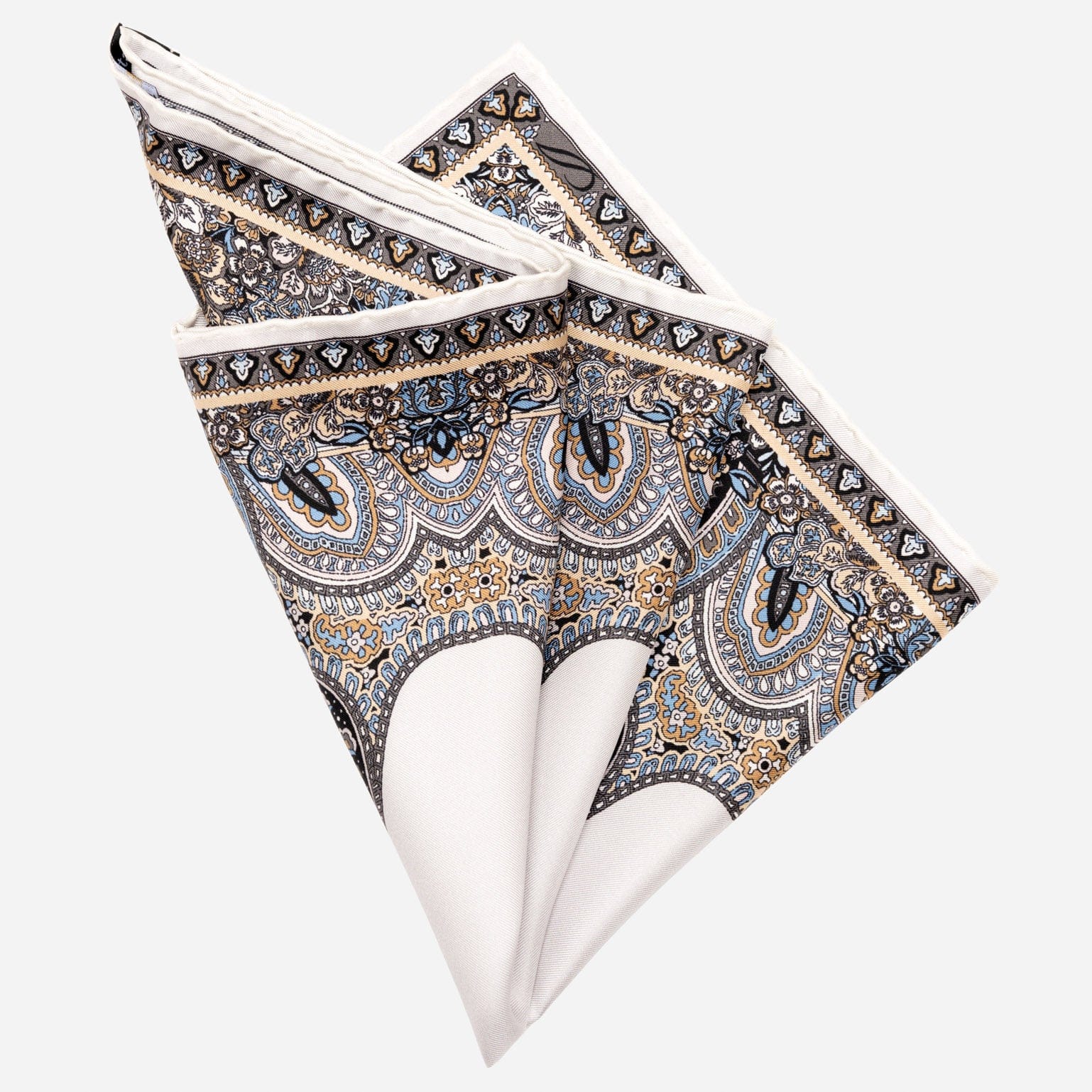 Luxury handmade Italian silk pocket square hand rolled
