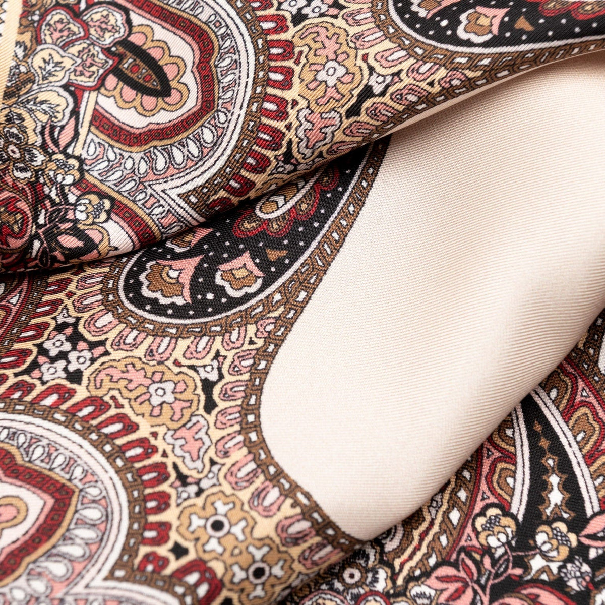 Blush Paisley Silk Italian Pocket Square