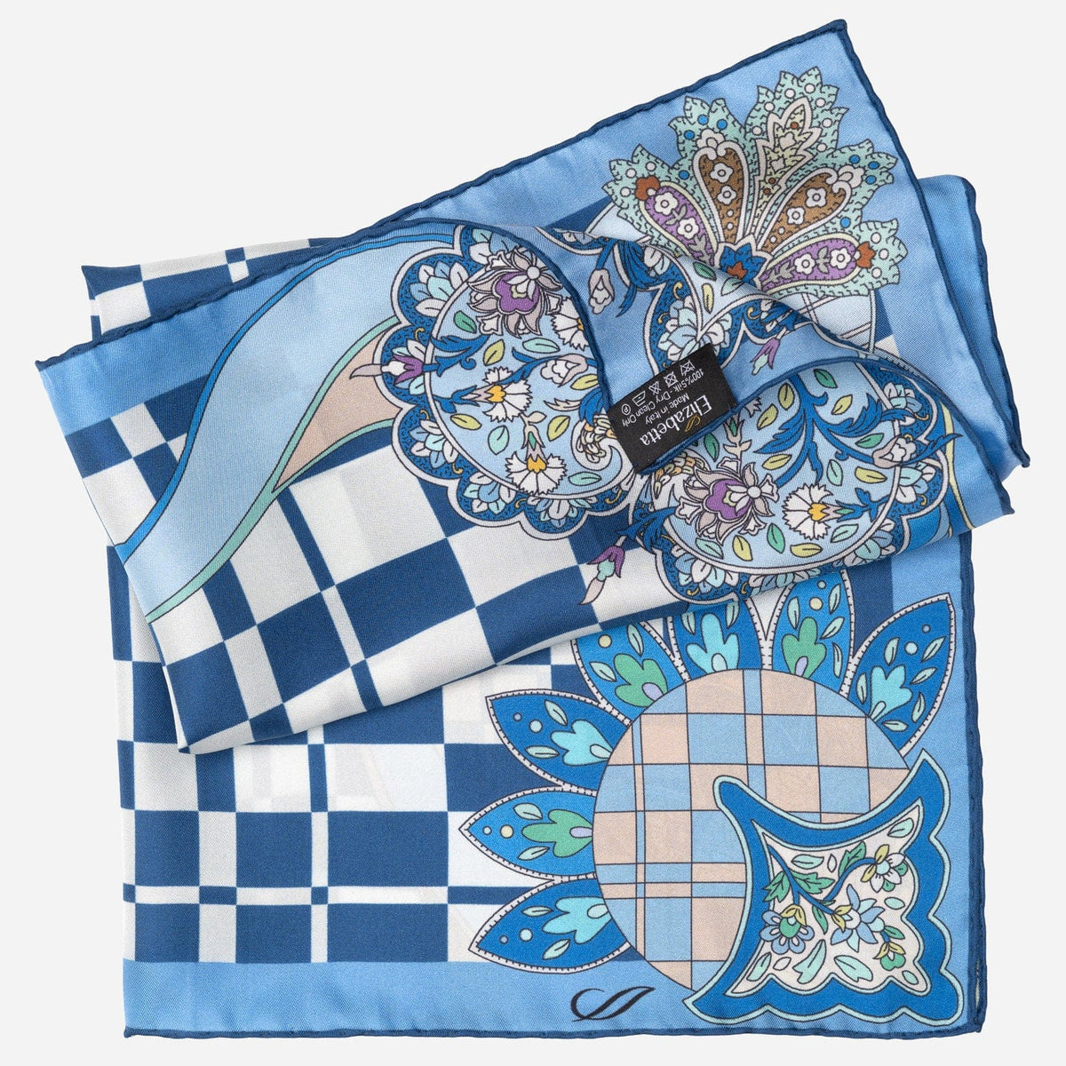 Women's Silk Bandana Abstract Blue