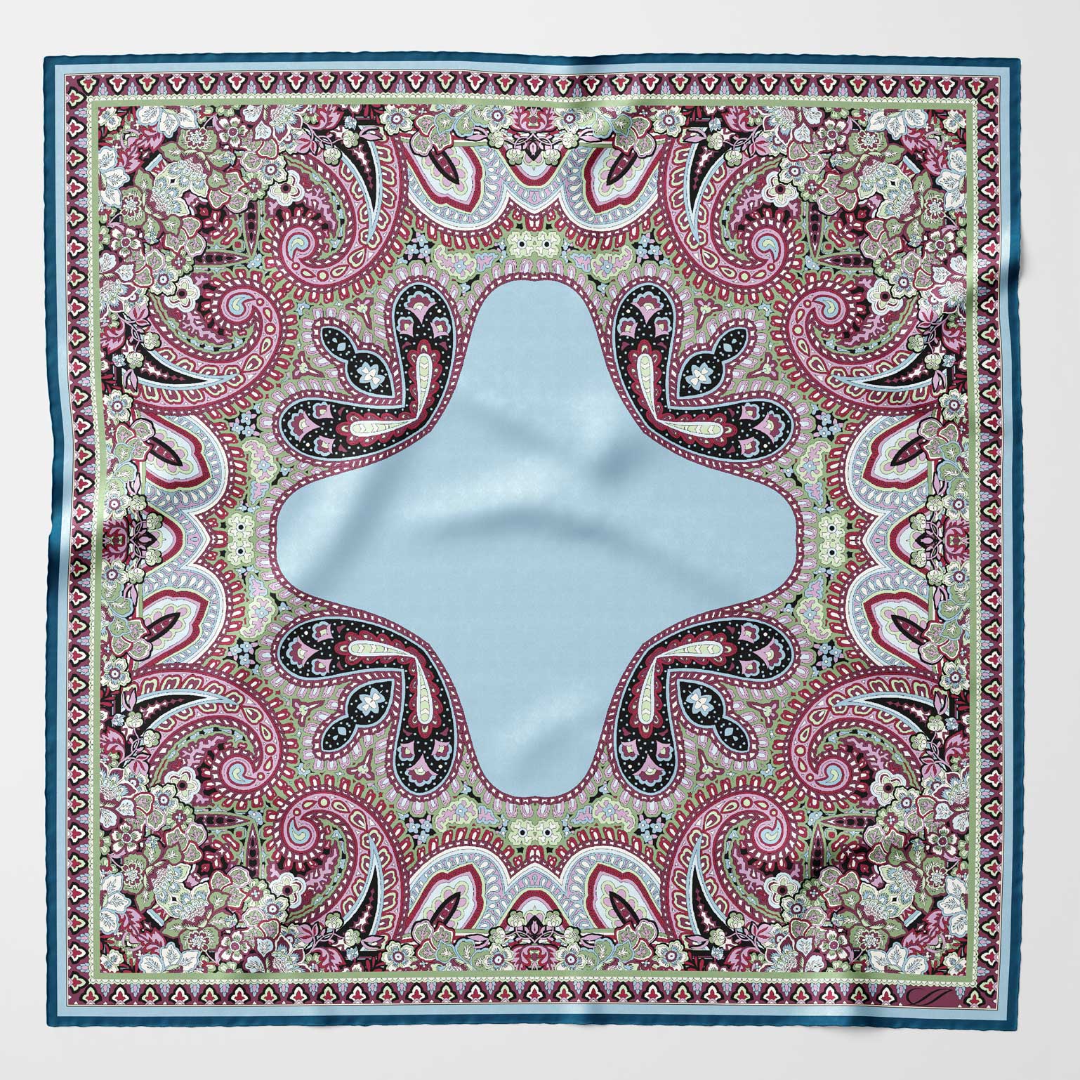 Luxury handmade Italian silk pocket square hand rolled