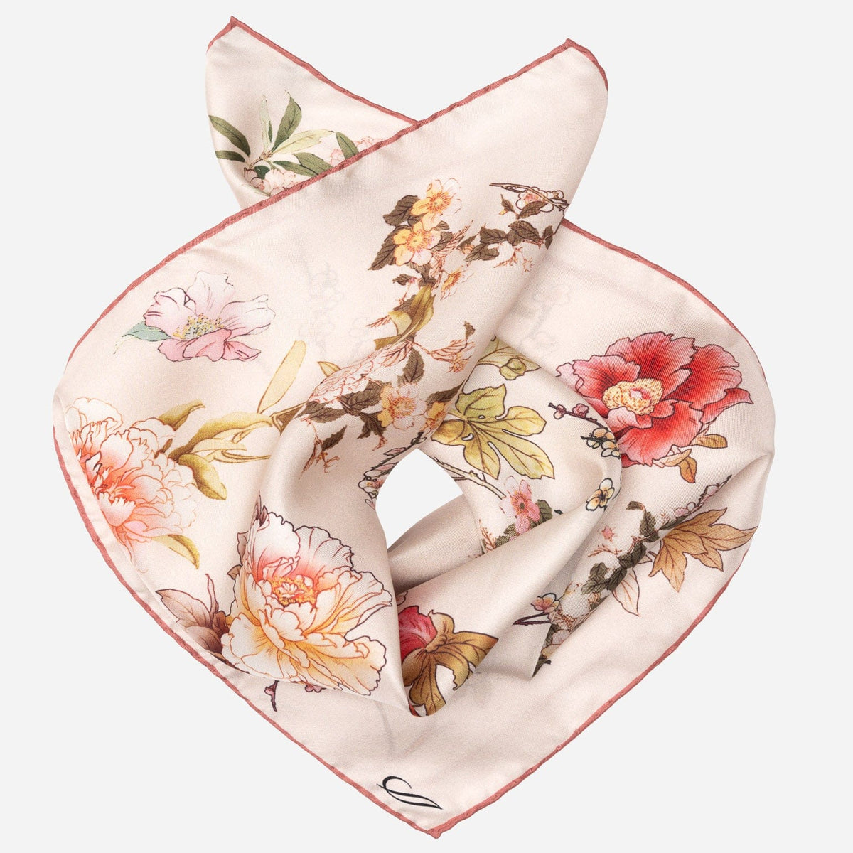 Women's Silk Bandana Floral Blush