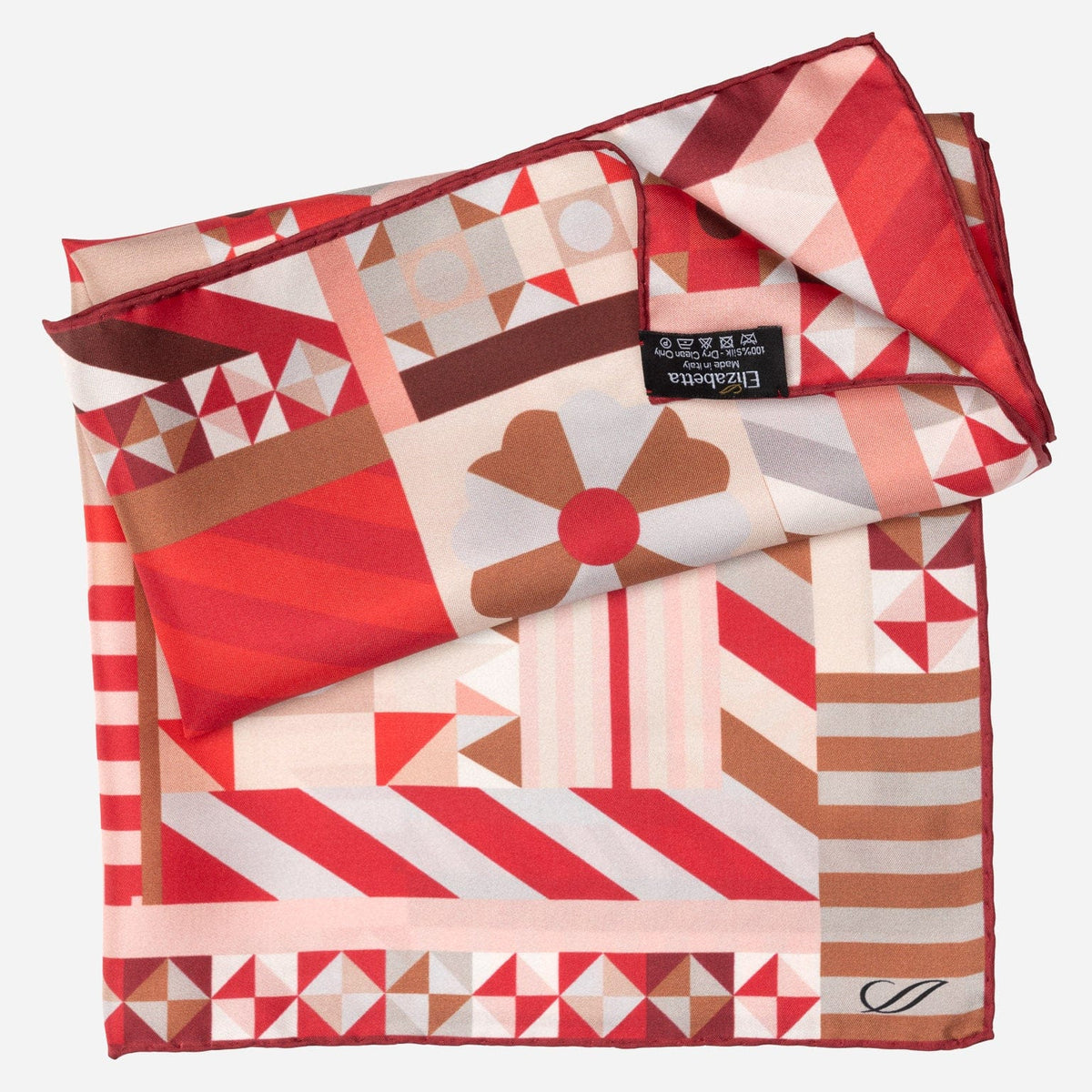 Women's Silk Bandana Geometric Red