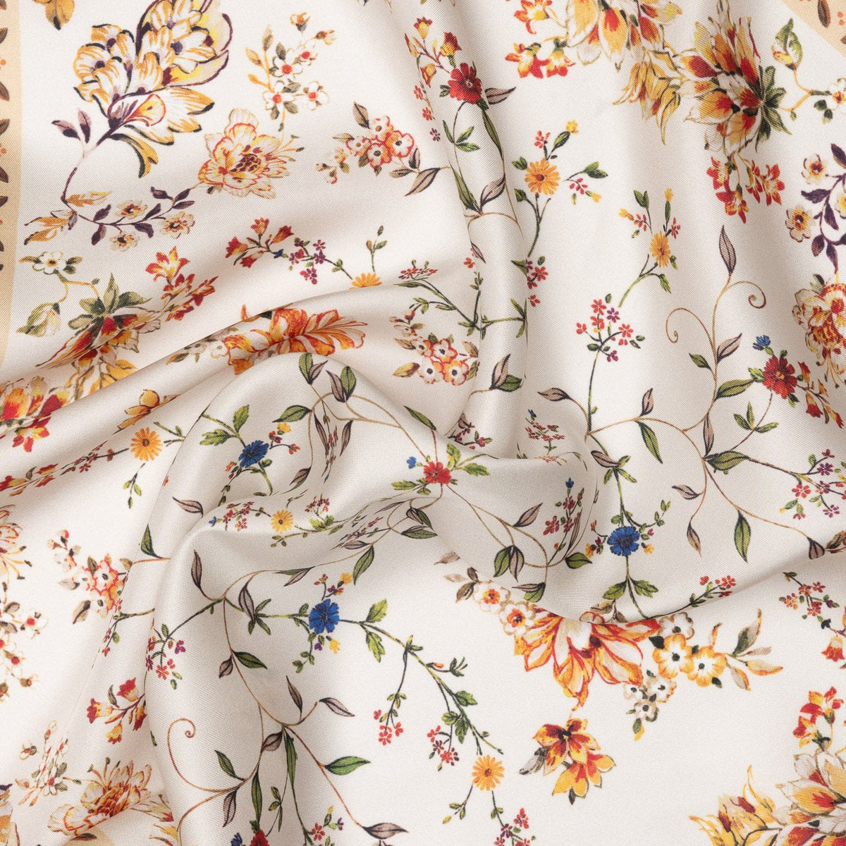 Women's Silk Bandana Gold Floral