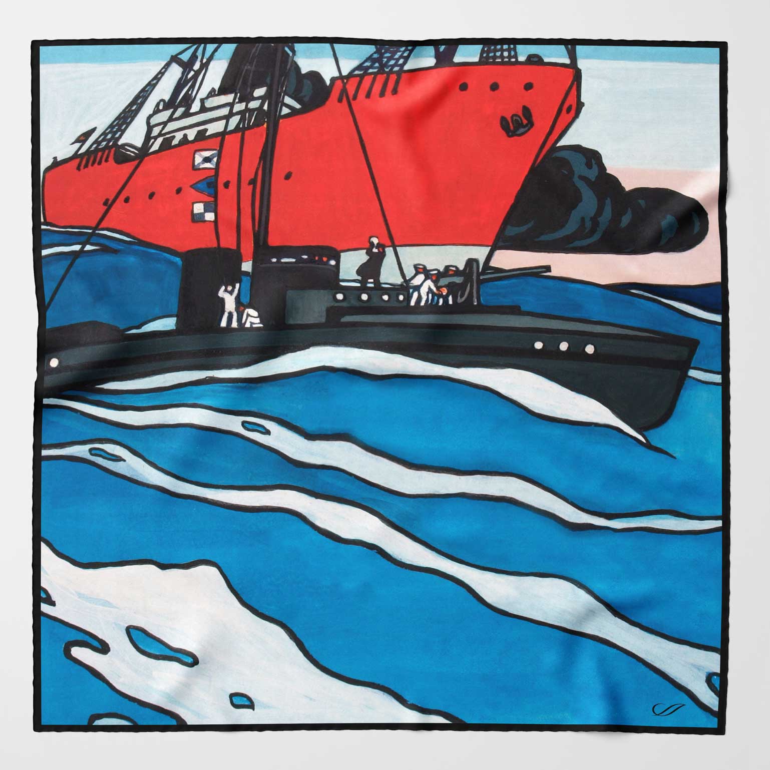 Italian Designer Large Silk Pocket Square