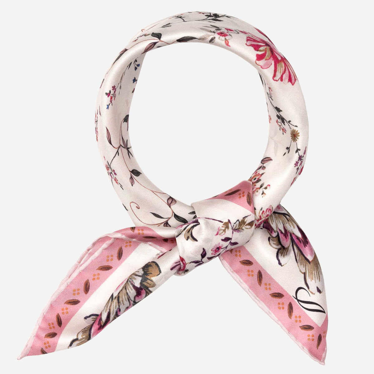 Women's Silk Bandana Floral Pink