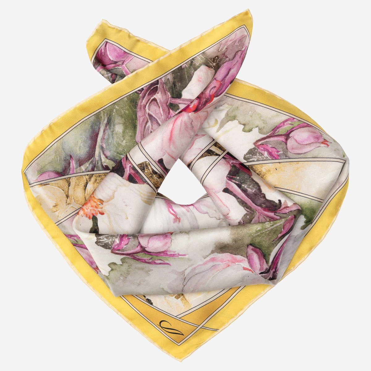 Women's Silk Bandana Floral Gold
