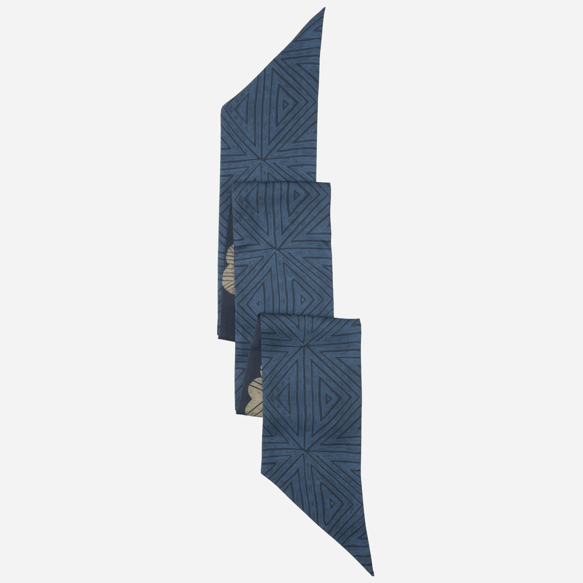Italian Designer Navy Skinny Silk Scarf